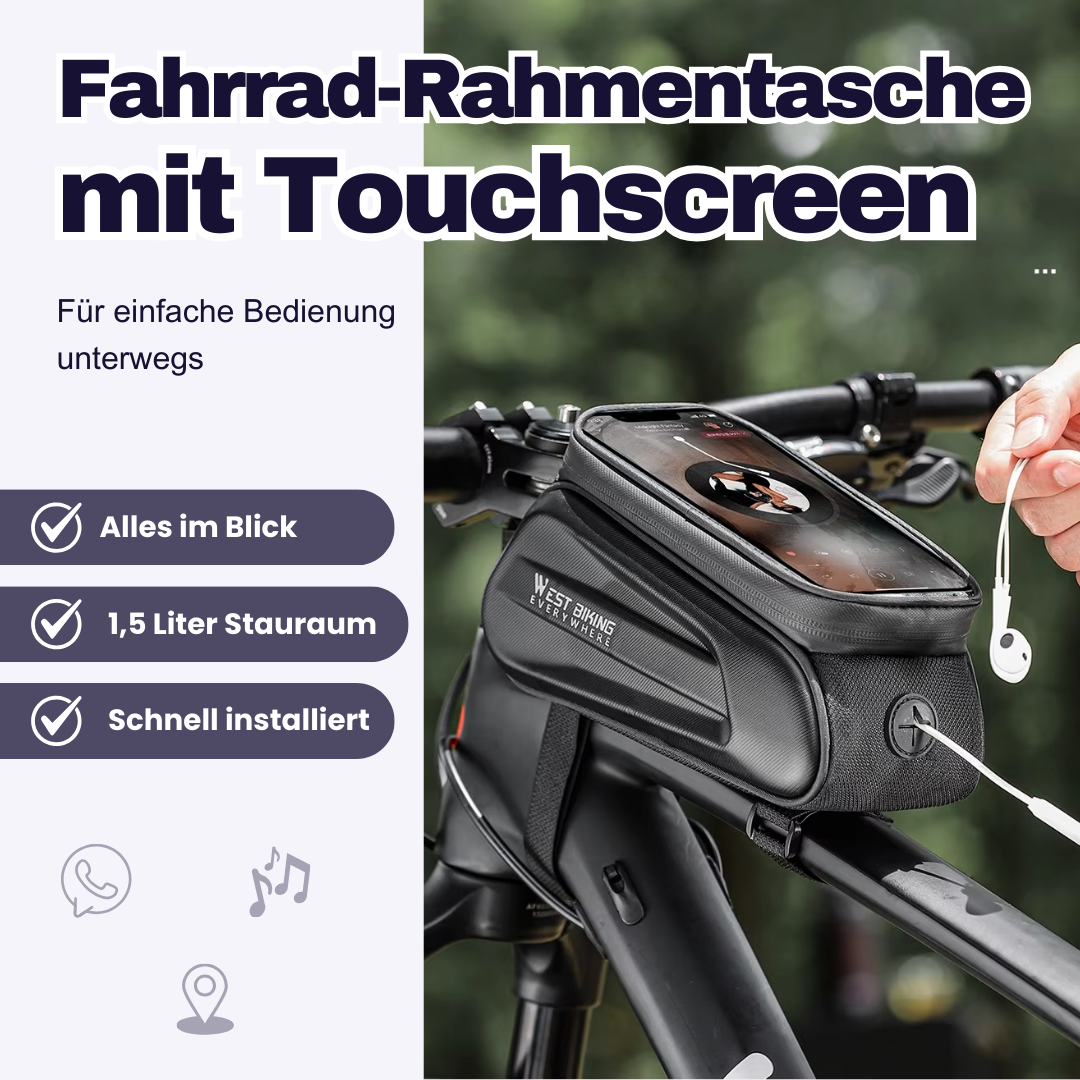 WEST BIKING Fahrrad-Rahmentasche mit Touchscreen – Sicher verstaut & alles im Blick