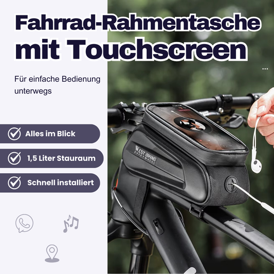 WEST BIKING Fahrrad-Rahmentasche mit Touchscreen – Sicher verstaut & alles im Blick