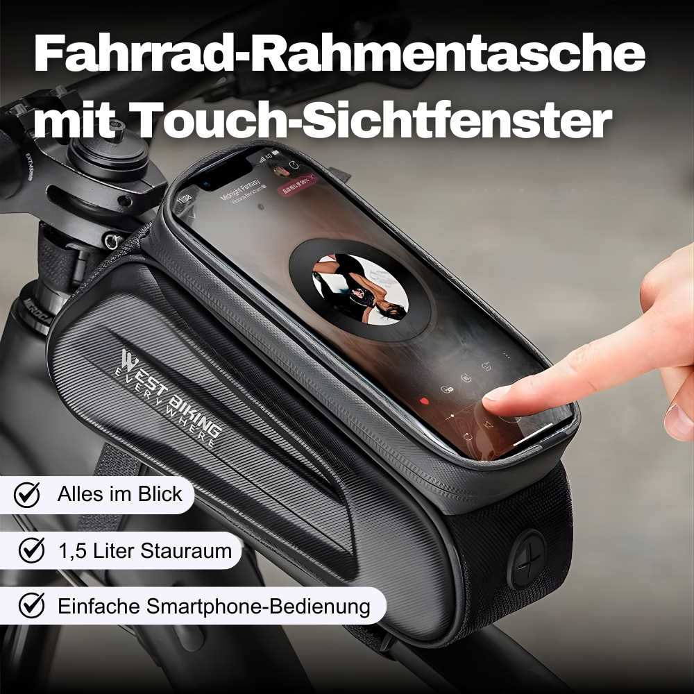 WEST BIKING Fahrrad-Rahmentasche mit Touchscreen – Sicher verstaut & alles im Blick