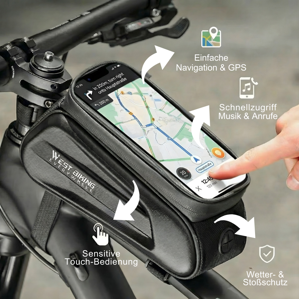 WEST BIKING Fahrrad-Rahmentasche mit Touchscreen – Sicher verstaut & alles im Blick